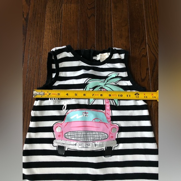 Kate Spade Girls 7 Black/White Striped Sleeveless “Off We Go” Road Trip Dress - Picture 8 of 12